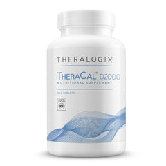 Theralogix TheraCal D2000 bottle front promoting bone health for active adults