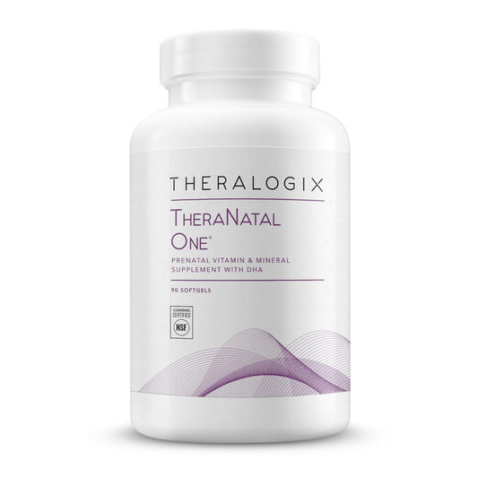 Theralogix TheraNatal One softgel bottle for prenatal nutrition and support