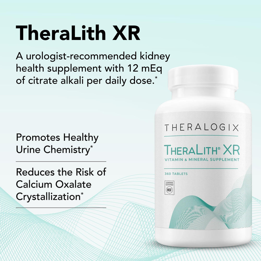 NSF certification seal on TheraLith XR packaging indicating independent testing