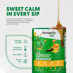 Therapeia Zoi honey sticks poured into tea for flavor boost.