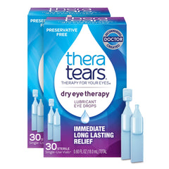 TheraTears Dry Eye Therapy bottle dispensing soothing relief for dry eyes