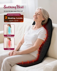 Therazzagge lumbar-focused massager pad offers customizable comfort during long seating.