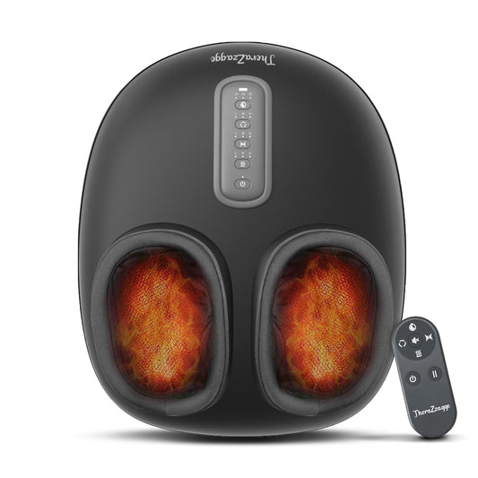 THERAZZAGGE foot massager with heat delivers soothing warmth across arches and heels.