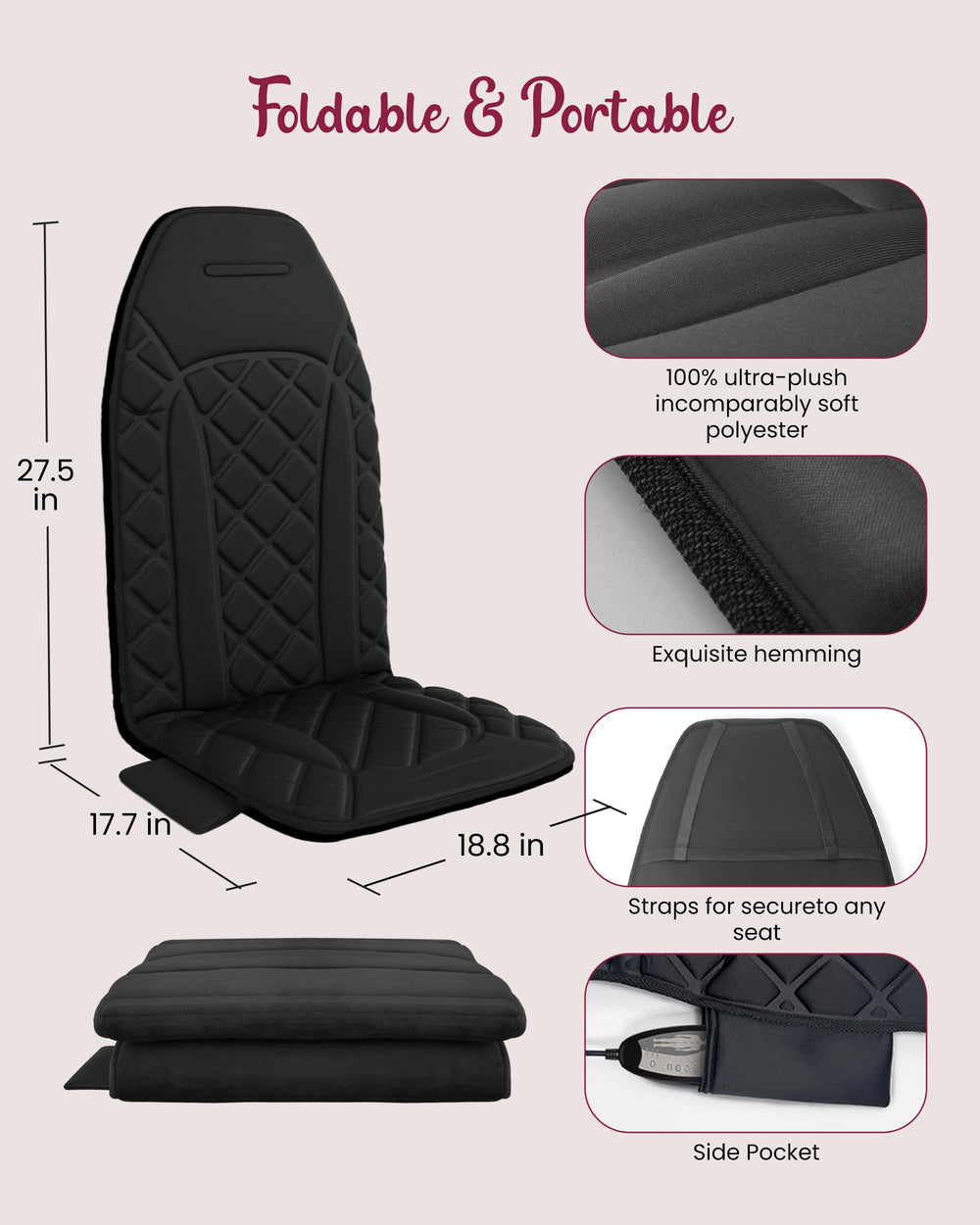 Therazzagge back massager on an office chair enables convenient at work.