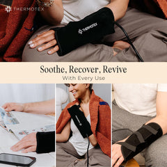 Thermotex left-wrist heating pad durable design built for everyday relief.