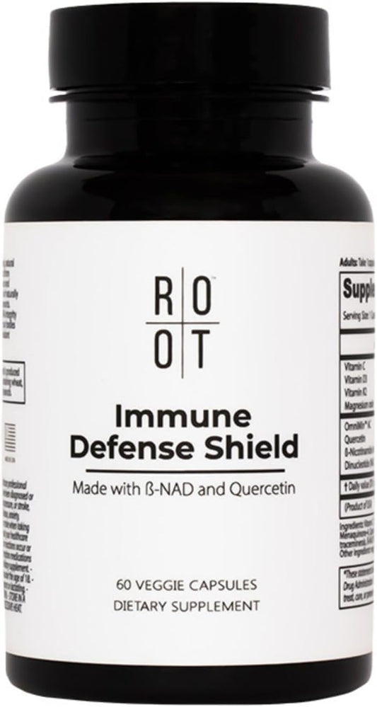 TheRootBrands Root Wellness Immune bottle front offers daily immune support.
