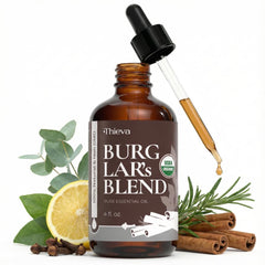 THIEVA Burglar's Blend bottle in amber glass preserves freshness for diffusers and aroma