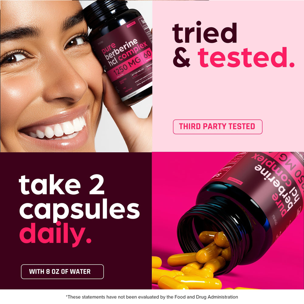 THINBI Berberine with Bitter Melon and Banaba extracts on label for metabolic support.