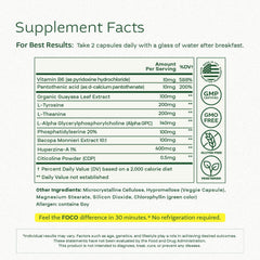 60 capsules per bottle Think FOCO packaging indicates long term use.