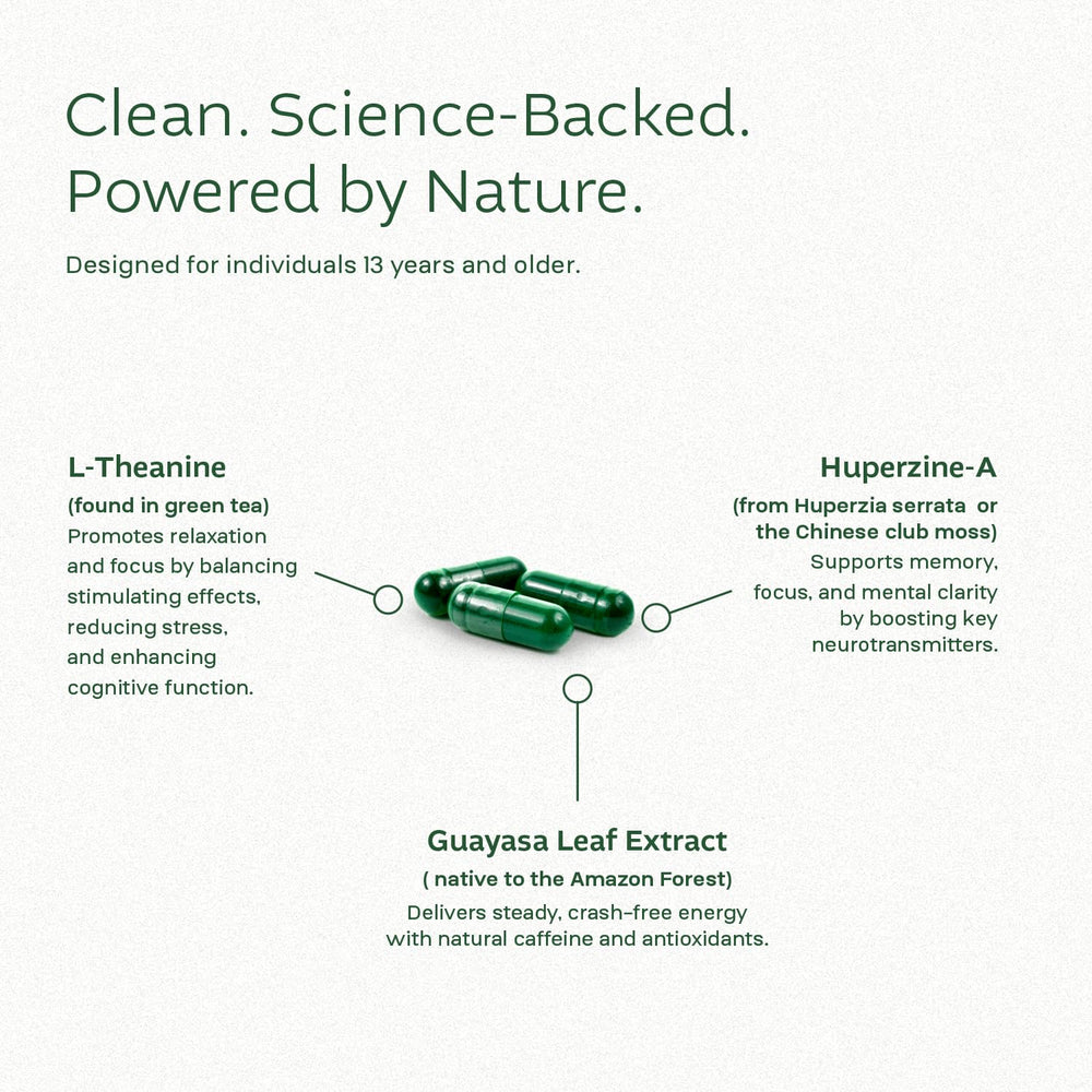 Think FOCO capsules pouring two capsules with water after a meal.