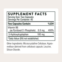 THORNE 5-HTP bottle back label and ingredients