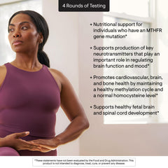 Athlete-focused imagery with Thorne 5-MTHF conveying trusted performance support.