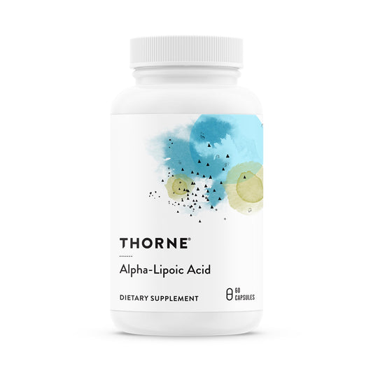 THORNE Alpha-Lipoic Acid 300 mg bottle ready for daily antioxidant support.