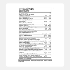 THORNE Basic Nutrients capsules closeup emphasizing compact size and easy intake.