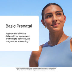 Close-up of THORNE Basic Prenatal capsules showing bioactive folate form.