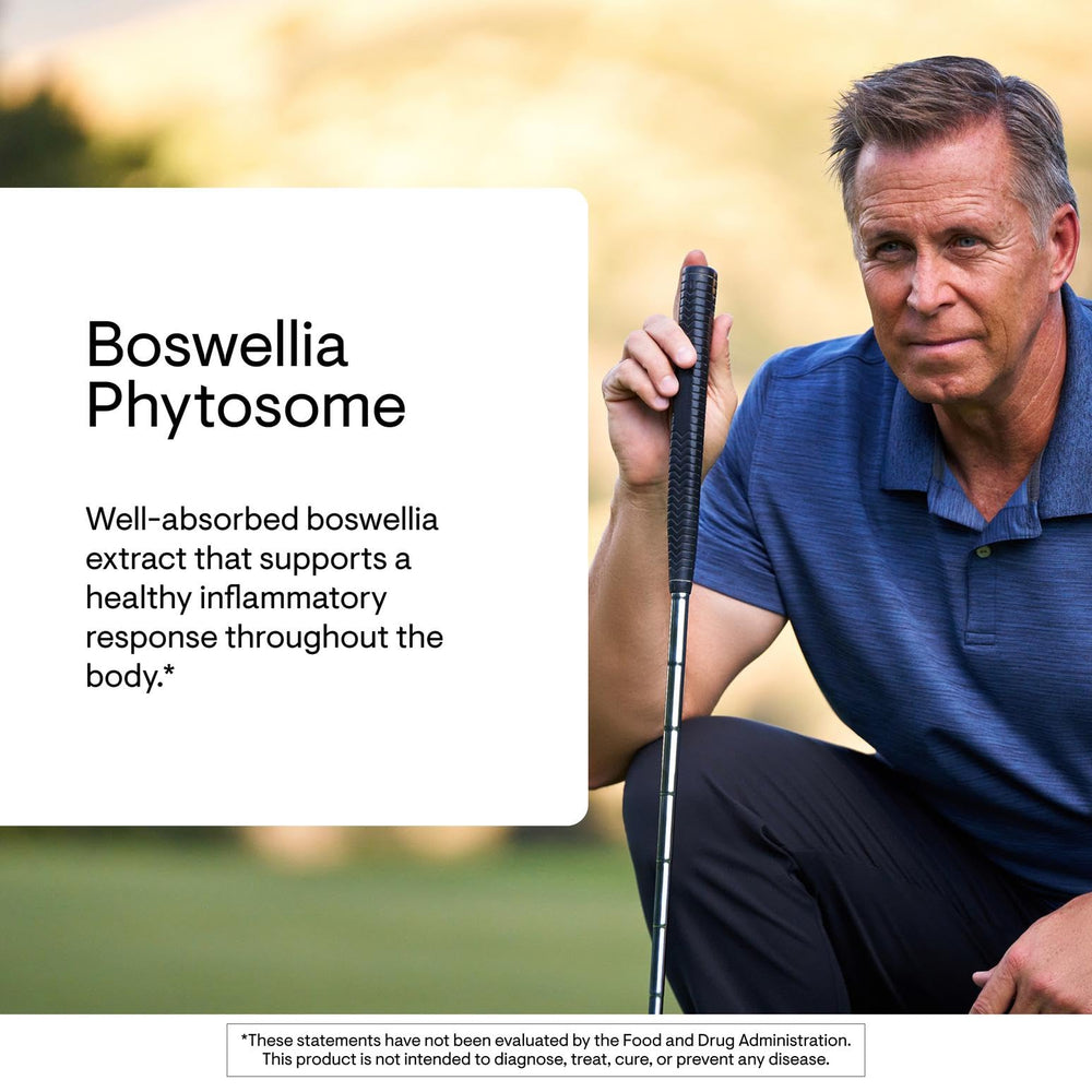 THORNE Boswellia Phytosome label detail highlights trusted brand and count.