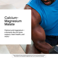 THORNE Calcium-Magnesium Malate capsules inside the bottle support daily mineral intake