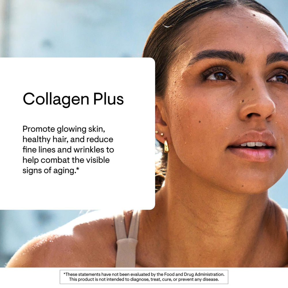 THORNE Collagen Plus dissolving in a glass of water for quick hydration