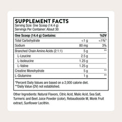Scoop of THORNE Creatine + BCAAs mixed into a bowl for precise dosage.