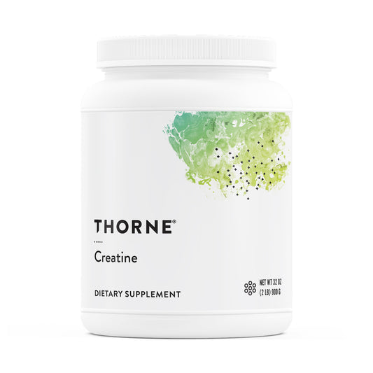 THORNE Creatine powder unflavored jar supporting lean mass and endurance.
