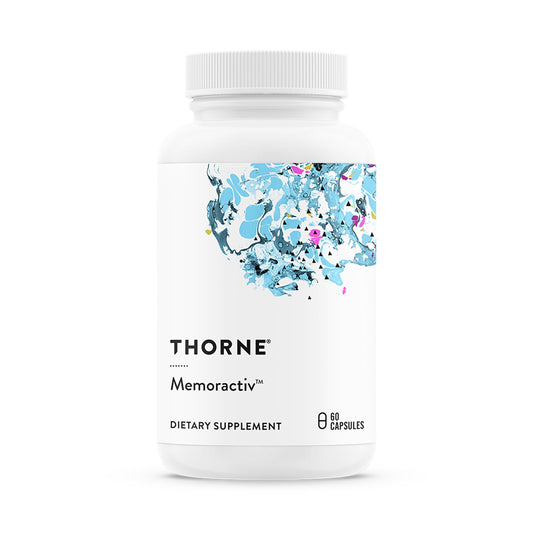 THORNE Memoractiv bottle front for daily focus routine