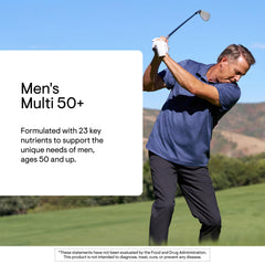 THORNE Men's Multi 50+ capsules ready for daily supplementation.