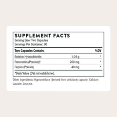 Thorne Multi Enzyme label closeup highlights dairy-free formula