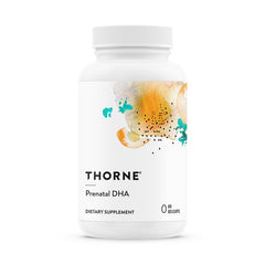 Thorne Prenatal DHA bottle front view highlighting pregnancy omega-3 support