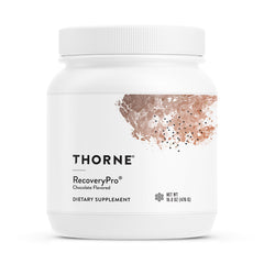 THORNE RecoveryPro whey protein bottle for post-workout recovery and daytime energy.