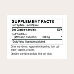 THORNE Red Yeast Rice capsules pour for easy daily supplementation