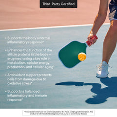 Third-party certification badge signaling product validation and trust.