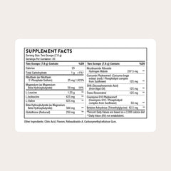 Close-up of THORNE SynaQuell bottle label with ingredients and NSF claim