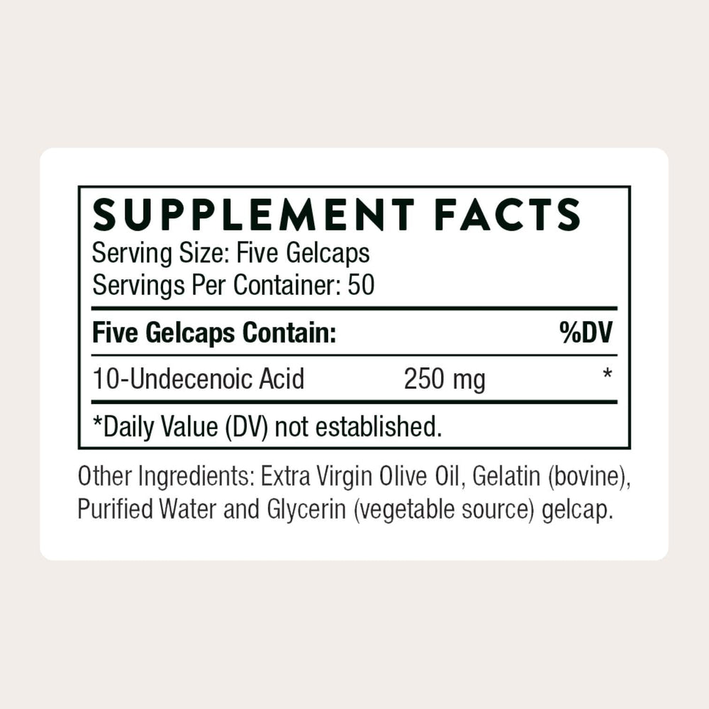 Close-up of THORNE gelcaps highlights a clean, gluten-free formula.