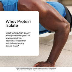 Thorne Whey Protein Isolate chocolate bottle pouring into a shaker for post‑workout recovery.