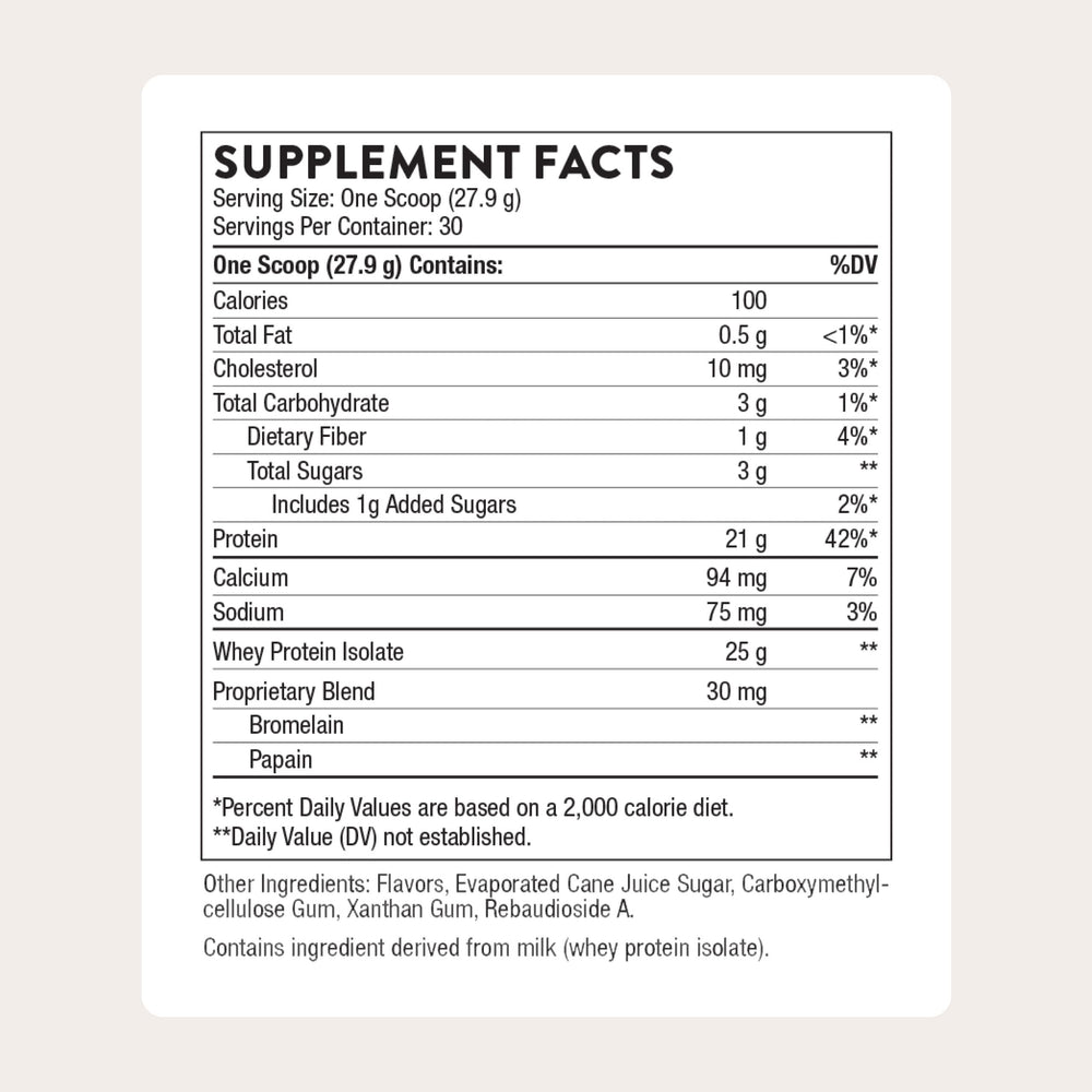 Thorne Whey Protein Isolate Vanilla shake in glass for post-workout nourishment
