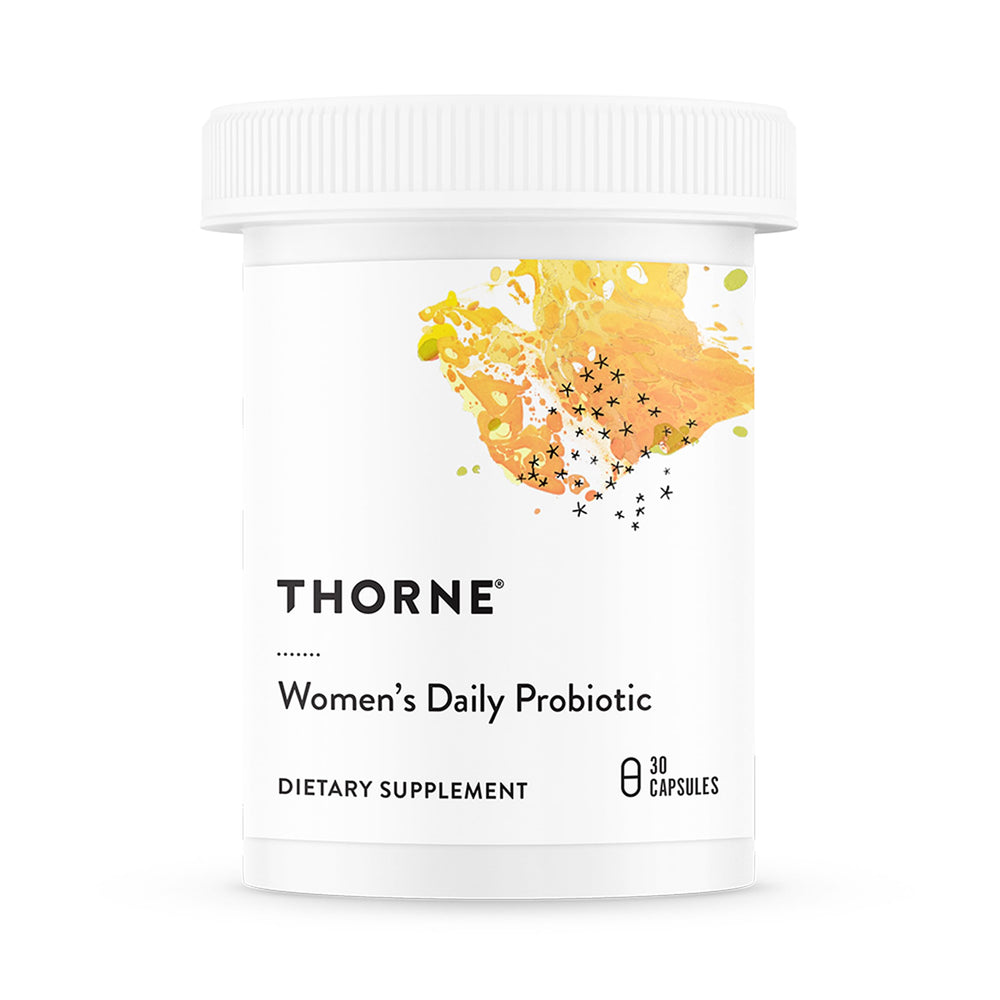 THORNE Women's Daily Probiotic bottle for daily microbial balance.