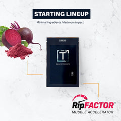 THREAD Performance Daily Strength label closeup highlights RipFACTOR Herbal Blend and vegan features
