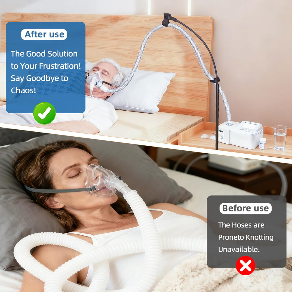 ThreeDokke CPAP hose holder features a zippered pocket for drying and storage.