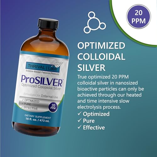 ProSILVER blue label liquid pours from amber glass bottle for easy dosing