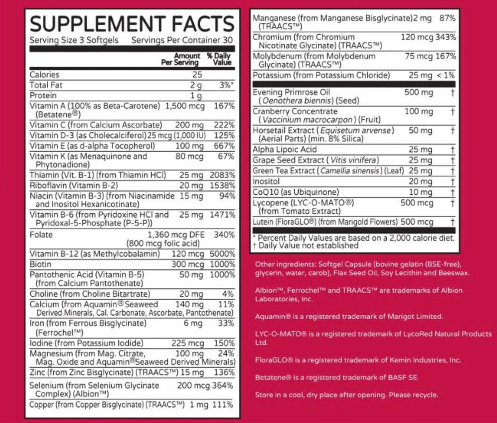 Thrivetality Nutriscience physician-formulated science graphic shows trusted formulation.