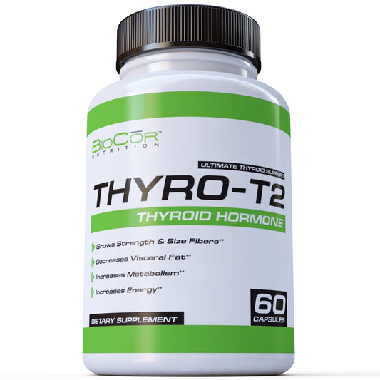 Thyro-T2 bottle with capsules for metabolism support and weight management.