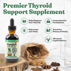 Thyrobin dropper dispensing for easy, alcohol-free intake.