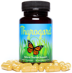 Thyrogard capsules with water used daily to support routine.