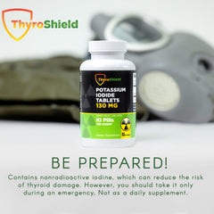 ThyroShield bottle on counter suggests easy home access.