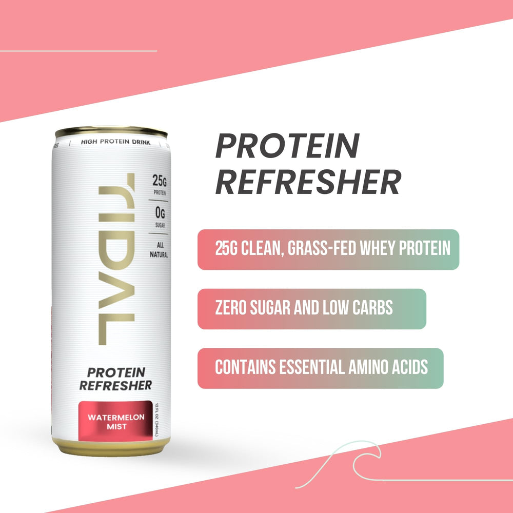 TIDAL Protein Refresher pour into glass shows smooth texture.