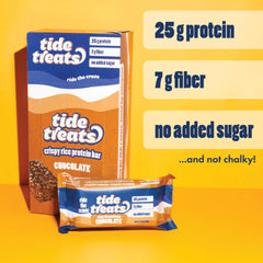 Tidetreats Crispy Rice Bar close-up reveals crisp, crunchy texture.