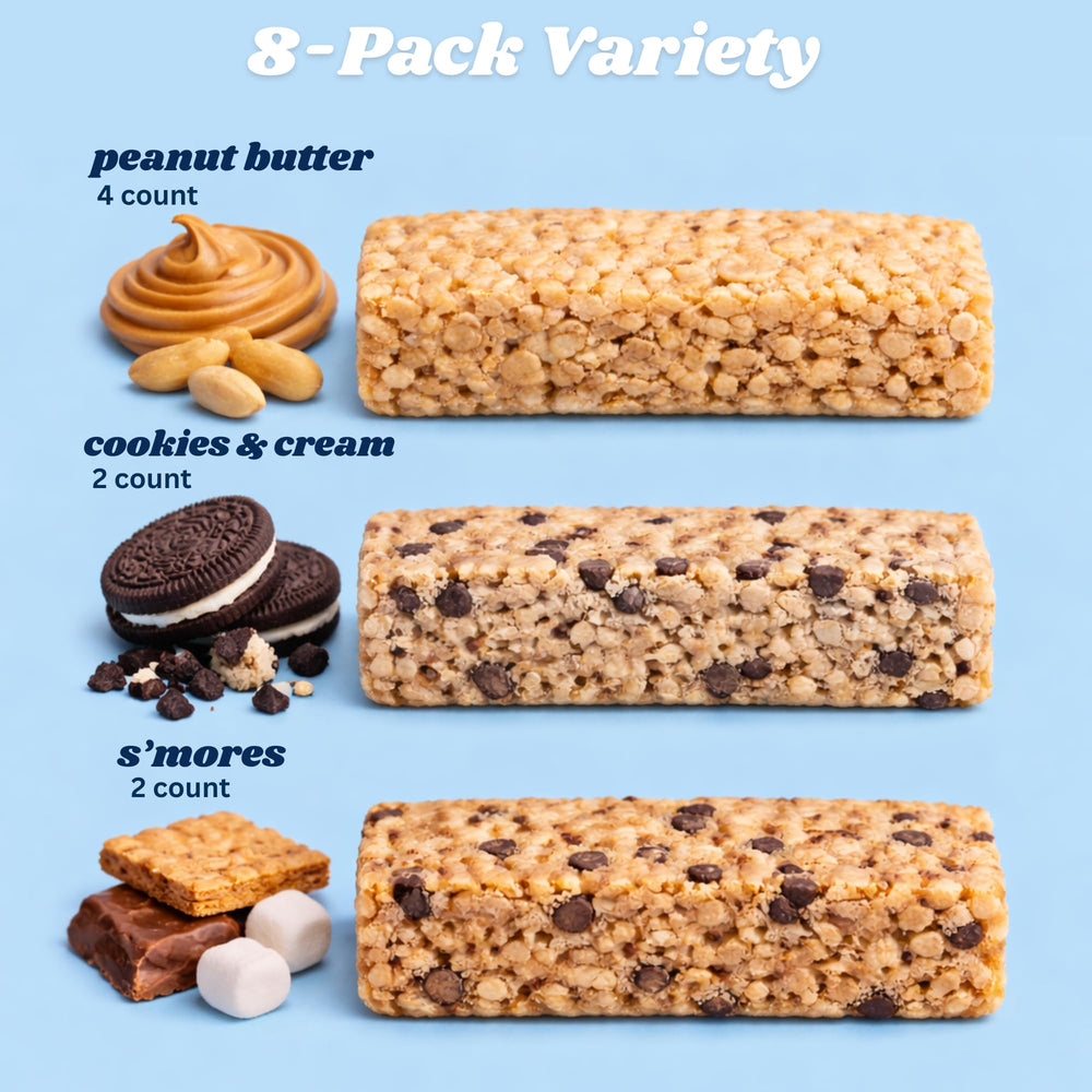 Tidetreats Crispy Rice Bar Peanut Butter flavor with creamy crunch.