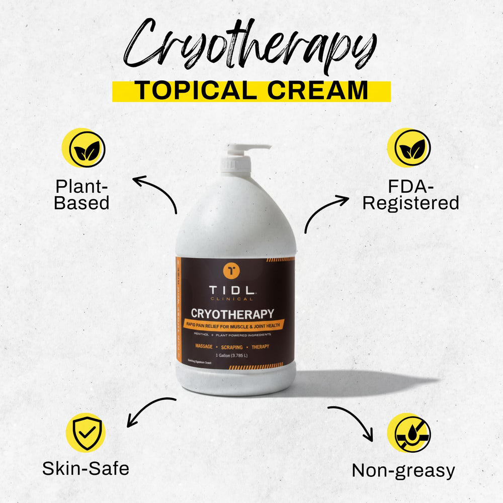 TIDL Cryotherapy Soothing Cream menthol application aids a refreshing cool-down