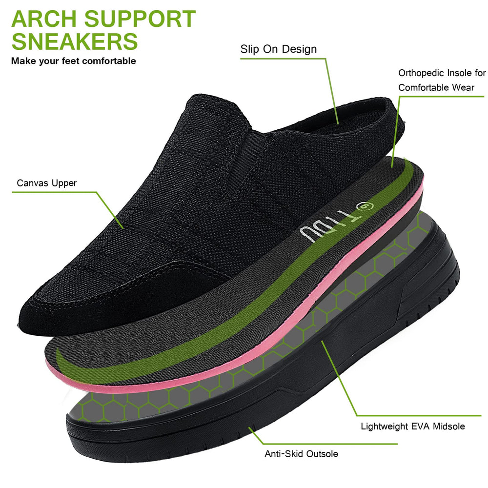 TIDU comfy walking shoes in skin-friendly fabric wick moisture.