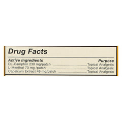 Tiger Balm large patch applied to shoulder area for temporary soothing relief.